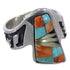 Multicolor Inlay Jewelry Sterling Silver Ring Size 6-1/4 AS37160