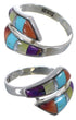 Multicolor Turquoise Sterling Silver Jewelry Ring Size 6-3/4 VX36418