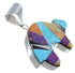 Turquoise Multicolor Inlay Sterling Silver Bear Slide Pendant DS39211