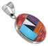 Turquoise Multicolor Inlay Sterling Silver Jewelry Pendant AW70117
