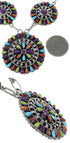 Sterling Silver Turquoise Multicolor Link Necklace Set Jewelry NS28736