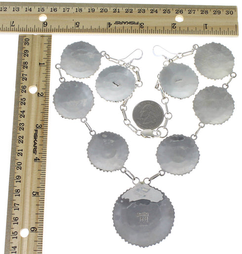 Sterling Silver Turquoise Multicolor Link Necklace Set Jewelry NS28736