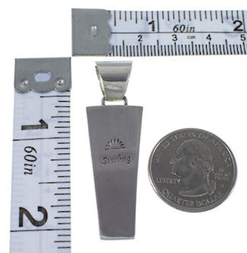 Red Oyster Shell Multicolor Sterling Silver Inlay Pendant AW70120