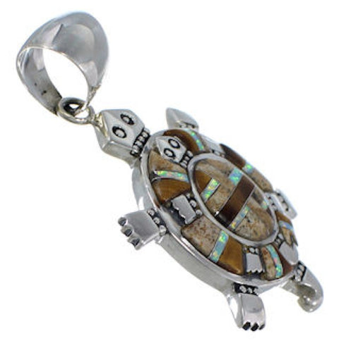 Southwest Turtle Multicolor Inlay Jewelry Pendant PX29422