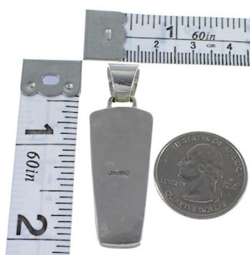 Genuine Sterling Silver Turquoise And Multicolor Inlay Pendant RS42788