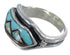 Genuine Sterling Silver And Multicolor Inlay Ring Size 6-1/2 BW72394