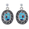 Multicolor Southwest Sterling Silver Post Dangle Earrings FX32844