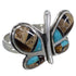 Sterling Silver Butterfly Multicolor Tiger Eye Ring Size 6-3/4 AW72598