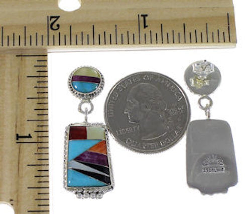 Post Dangle Multicolor Sterling Silver Earrings JW63165