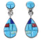 Sterling Silver Turquoise Multicolor Post Dangle Earrings AW71338