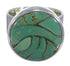 Substantial Genuine Sterling Silver Turquoise Ring Size 8-3/4 WX38325