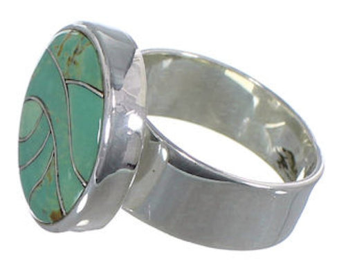 Substantial Sterling Silver Turquoise Ring Size 6-1/2 WX38326