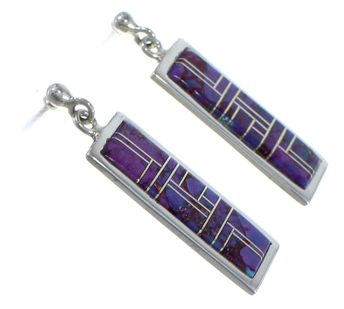 Magenta Turquoise Southwest Sterling Silver Earrings EX44692