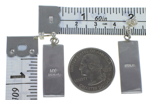 Magenta Turquoise Southwest Sterling Silver Earrings EX44692