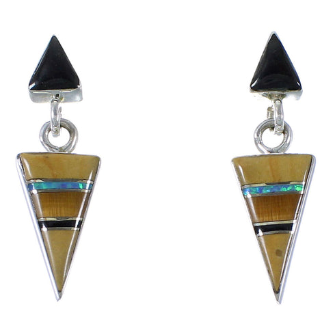 Southwestern Multicolor Inlay Earrings EX41223