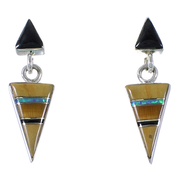 Southwestern Multicolor Inlay Earrings EX41223