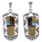 Tiger Eye And Multicolor Inlay Earrings EX41014