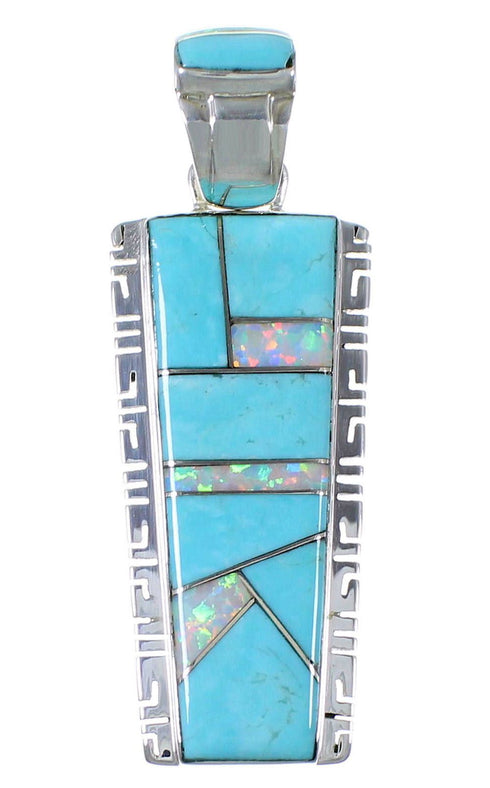Opal Turquoise Silver Southwest Pendant PX41543