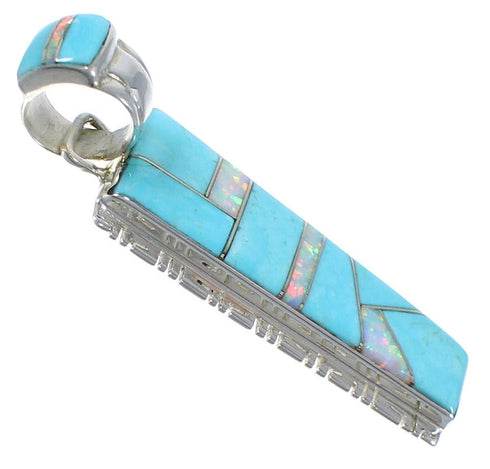 Opal Turquoise Silver Southwest Pendant PX41543