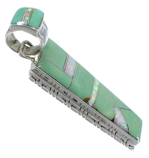 Southwestern Turquoise Opal Inlay Pendant PX41547