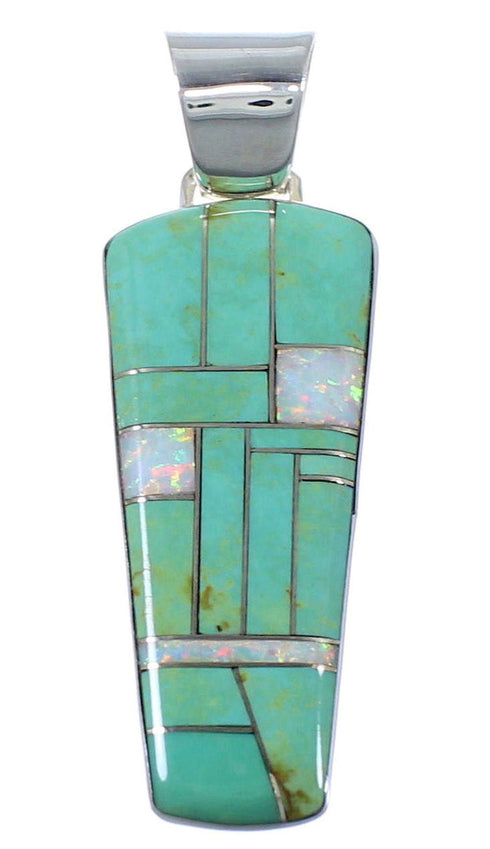 Turquoise Opal Inlay Sterling Silver Pendant PX41709