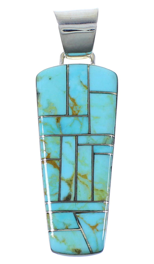 Southwest Authentic Sterling Silver Turquoise Pendant PX41752