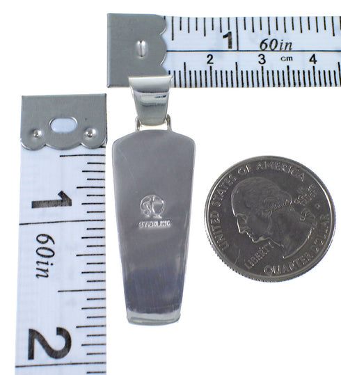 Southwest Authentic Sterling Silver Turquoise Pendant PX41752