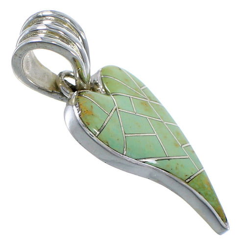 Turquoise Inlay Silver Heart Pendant PX41814