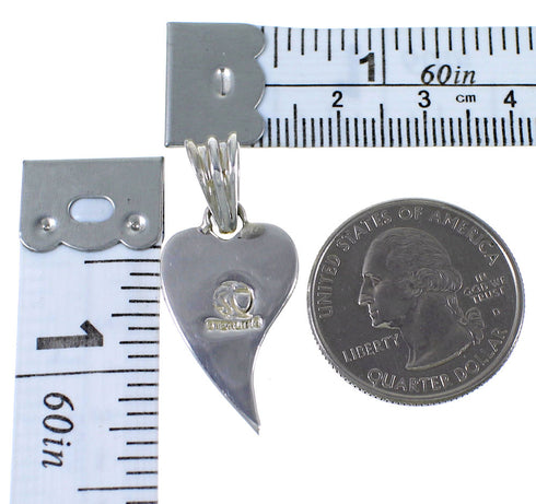 Turquoise Inlay Silver Heart Pendant PX41814