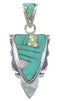 Turquoise And Opal Inlay Pendant Southwest Jewelry PX42108