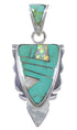 Turquoise And Opal Inlay Pendant Southwest Jewelry PX42108