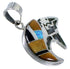 Bear And Arrow Southwest Multicolor Silver Pendant PX41917
