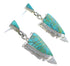 Southwest Turquoise Inlay And Silver Earrings EX44492