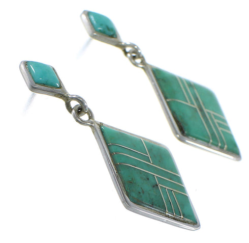 Southwest Sterling Silver And Turquoise Earrings EX44803