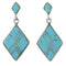 Genuine Sterling Silver And Turquoise Inlay Earrings EX44805
