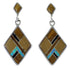 Tiger Eye And Multicolor Inlay Silver Earrings EX44809