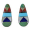 Multicolor Inlay And Sterling Silver Earrings EX44844