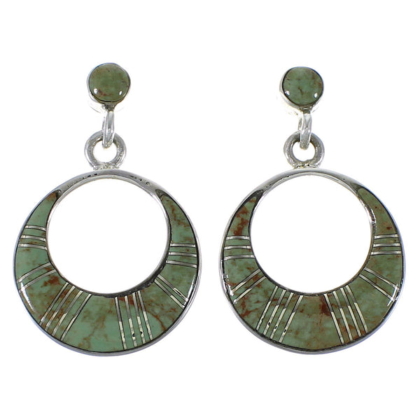 Turquoise Authentic Sterling Silver Post Dangle Earrings AX48672