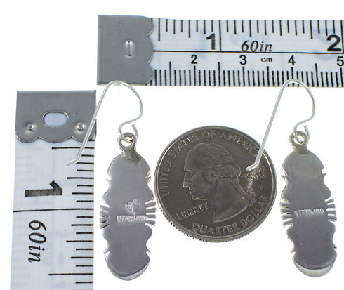 Southwest Jewelry Silver Turquoise Inlay Hook Dangle Earrings AX48824