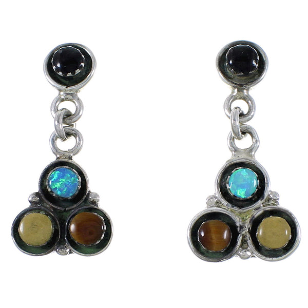 Authentic Sterling Silver Multicolor Post Earrings Jewelry AX49079