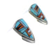 Turquoise Multicolor Inlay Sterling Silver Post Earrings AX49126