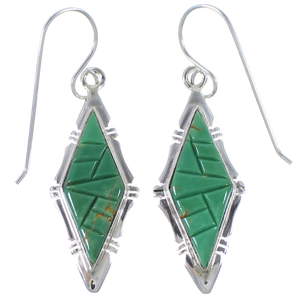 Turquoise Sterling Silver Hook Dangle Earrings CX46592