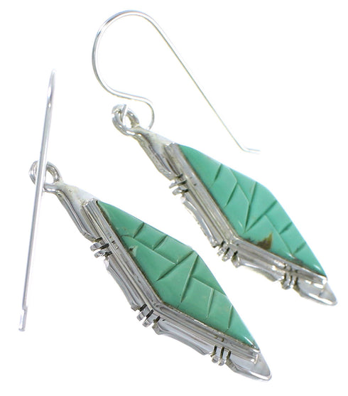 Silver Turquoise Jewelry Hook Dangle Earrings CX46593