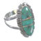 Southwest Sterling Silver Turquoise And Opal Inlay Ring Size 5-3/4 AX52620