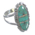 Southwest Sterling Silver Turquoise And Opal Inlay Ring Size 5-3/4 AX52620