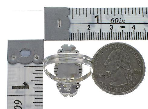 Southwest Sterling Silver Turquoise And Opal Inlay Ring Size 5-3/4 AX52620