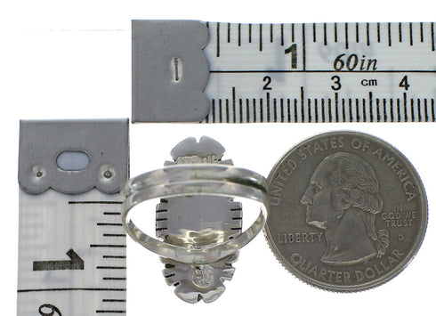 Turquoise And Opal Silver Ring Size 6-1/2 AX52627