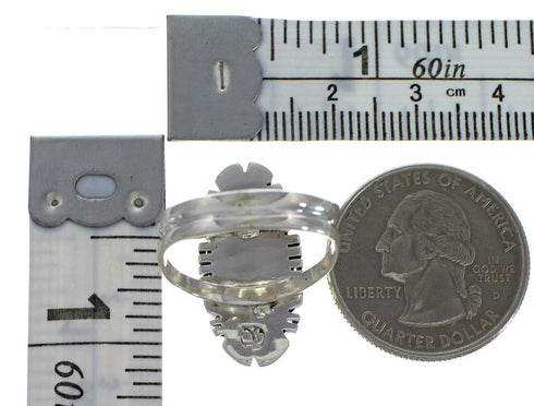 Southwest Turquoise And Opal Silver Ring Size 8-1/4 AX52631