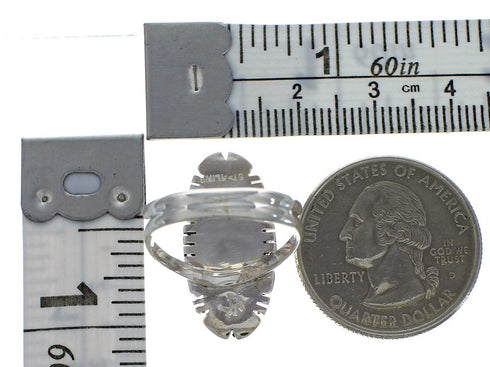 Turquoise Opal Inlay Sterling Silver Ring Size 6-1/2 AX52723