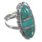 Sterling Silver Opal Turquoise Southwest Jewelry Ring Size 6-1/4 AX52749